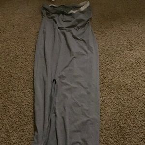 Gray , skin tight, strapless dress